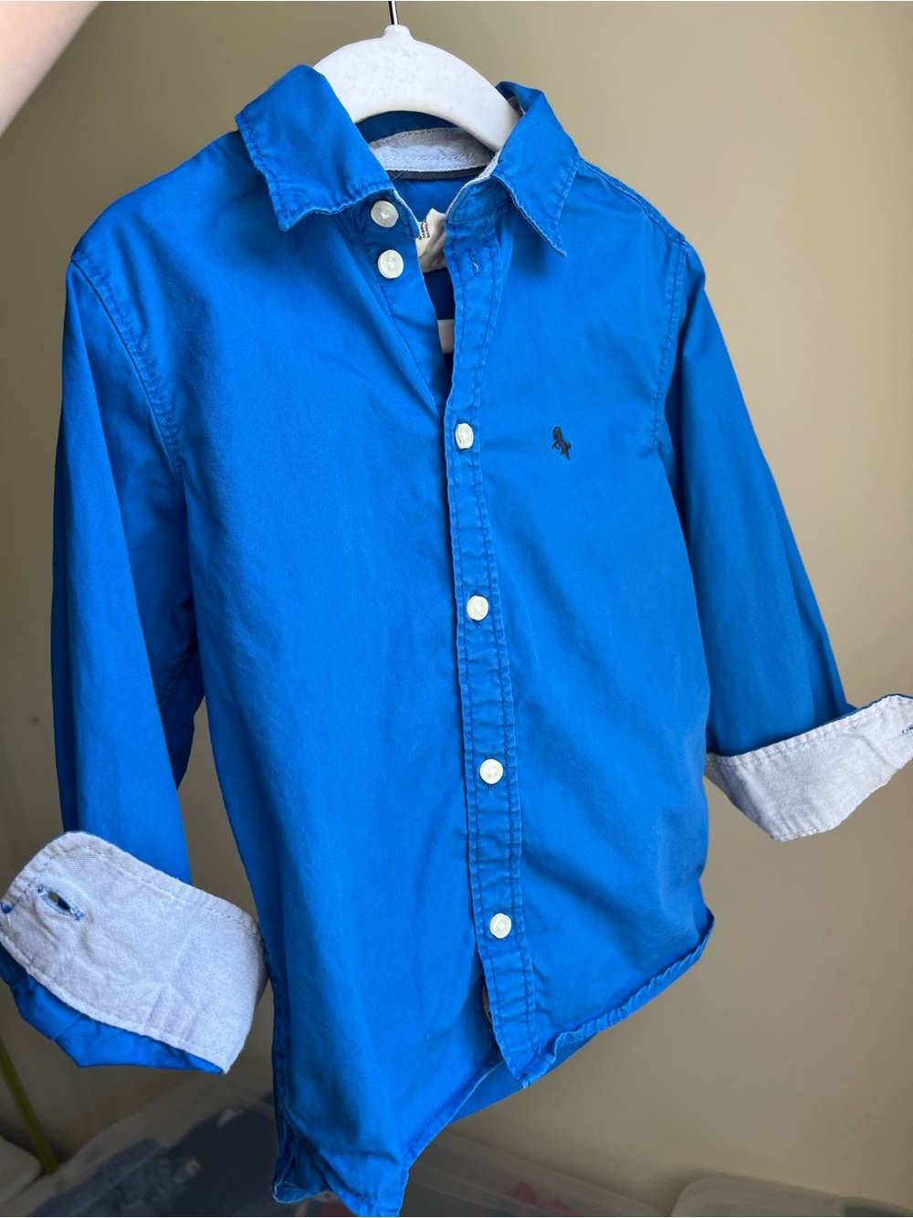 L.O.G.G Bright Blue Button-Up Shirt size 3-4 years